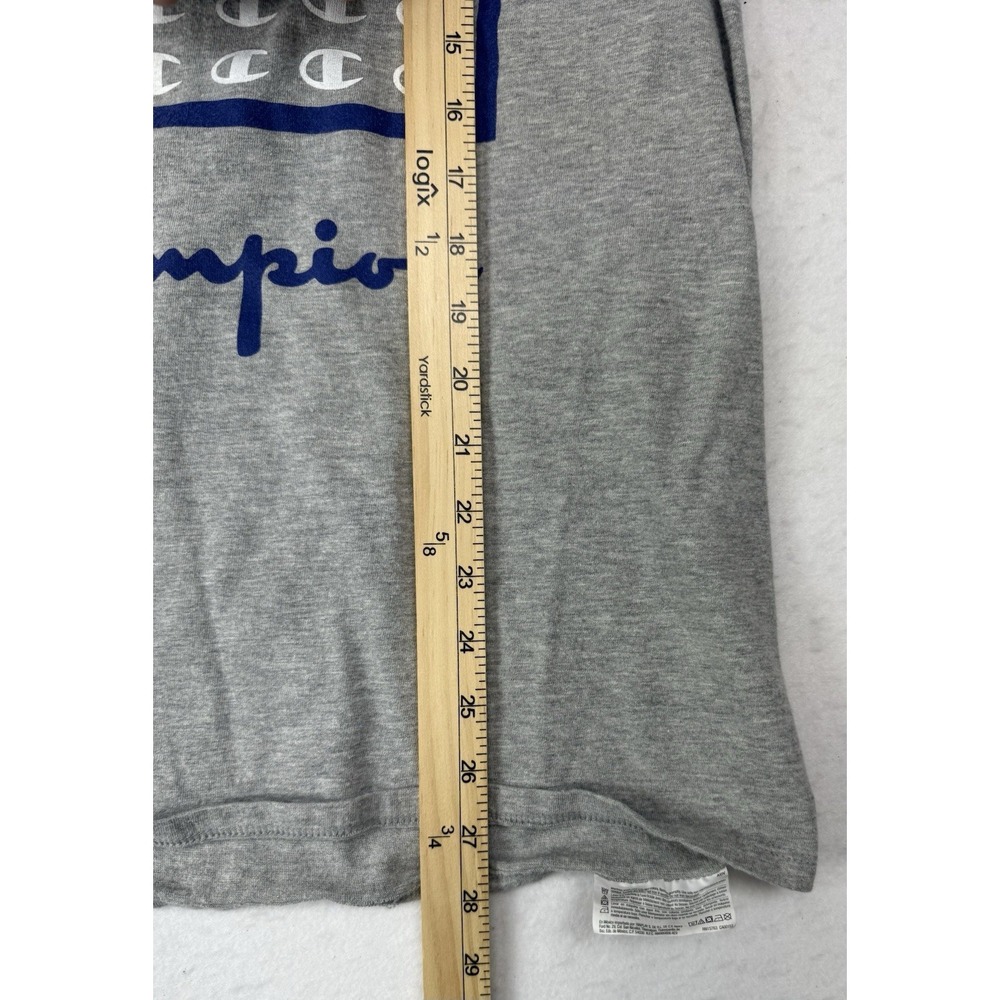 Champion Logo T-Shirt Men's Medium Gray Short Sleeve Cotton - Picture 7 of 7